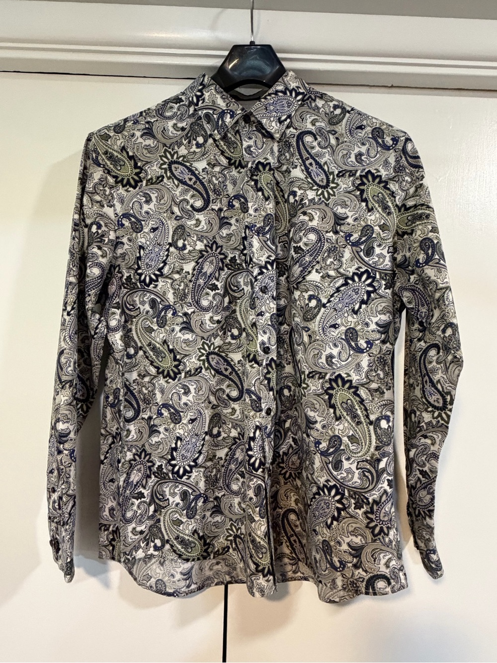 Tasso Elba Supima Cotton Paisley Button Down Shirt 17/17.5